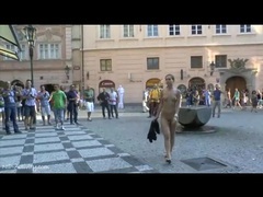 NymphoClips presents: Naked young lady on a busy public street