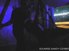 NymphoClips presents: Soiree fetichiste bondage hogtied soumise sandy croisiere elastique