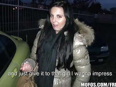NymphoClips presents: Public pickups - young czech exhibitionist fucks for cash