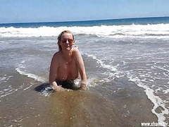 NymphoClips presents: The beach whore for everyone on gran canaria uncut