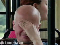NymphoClips presents: Public sex in a city bus