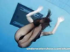 NymphoClips presents: Zuzanna is swimming in pantyhose in the pool