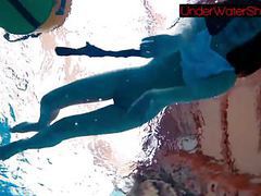 NymphoClips presents: Perfect shaved teen in the pool