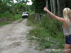 NymphoClips presents: Petite blonde teen brutally fucked and facialized in a van