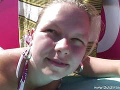 NymphoClips presents: Chubby dutch fucked on the beach