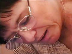 NymphoClips presents: French old mom - cum on glasses