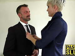 NymphoClips presents: Submissive british cougar endures very rough sex session