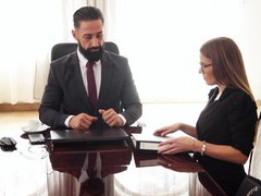 NymphoClips presents: Erotic fucking in the office with gorgeous secretary eveline dellai