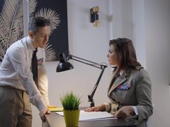 NymphoClips presents: Rebecca volpetti wearing nylon stockings getting fucked hard