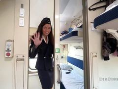 NymphoClips presents: Seduced the conductor on the train and fucked while she had a break