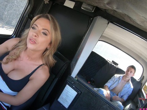 NymphoClips presents: Lucky passenger fucks wet pussy of horny taxi driver shalina devine