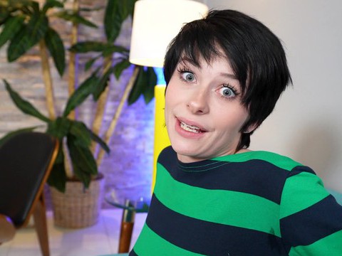 NymphoClips presents: Short hair kitty lynn gives a blowjob and gets fucked balls deep