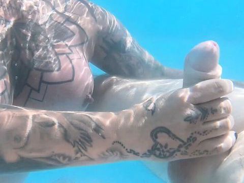 NymphoClips presents: Underwater bj pool fun with the creampies