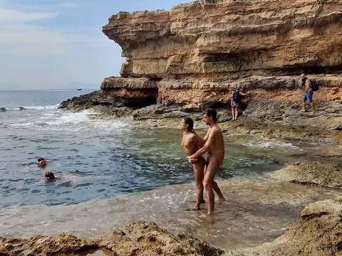 NymphoClips presents: Divers watching us fuck at the beach give us some help