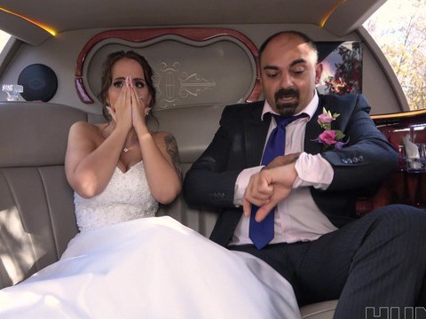 NymphoClips presents: Busty bride jennifer mendez gets ass fucked in back of the limo