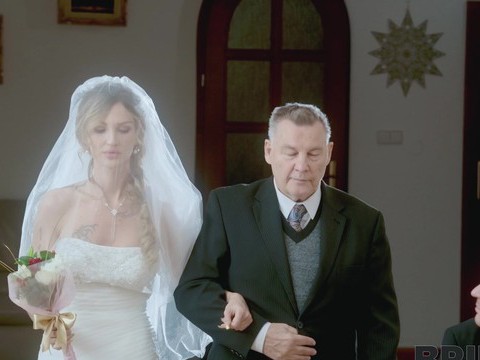 NymphoClips presents: Newly wedded bride olivia sparkle gives head and gets fucked