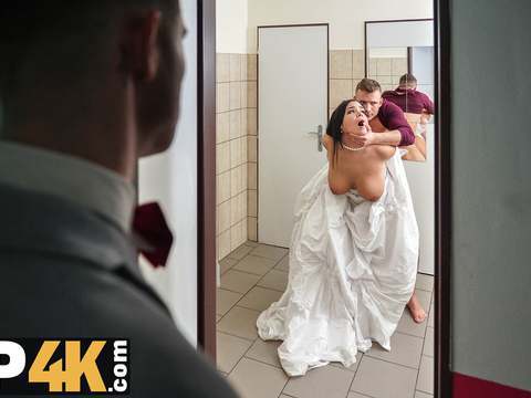NymphoClips presents: Vip4k. wife gets her hairy vagina licked and penetrates in the wc
