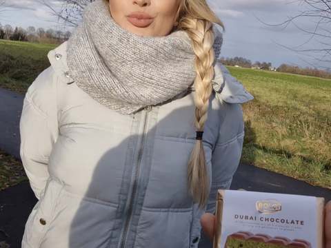 NymphoClips presents: I blow and fuck a stranger for the last dubai chocolate from the discount store - risky public sex - litclit