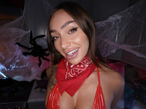 NymphoClips presents: Tattooed sisi rose wearing red lingerie gets fucked hard