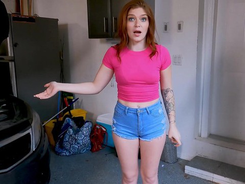 NymphoClips presents: Redhead katerina deville with hot ass sucking a dick - hd