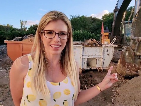 NymphoClips presents: Outdoors video of sexy blonde wife cory chase with glasses