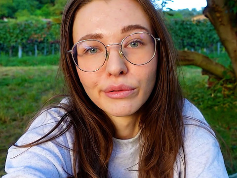 NymphoClips presents: Alone? outside on the fields i presnet my huge labia teen pussy and clit