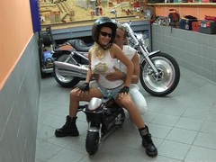 NymphoClips presents: Motorbike teen samantha gets big tits fucked