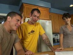 NymphoClips presents: Horny mother fucked on kitchen table