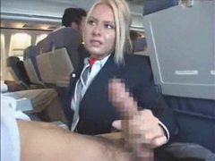 NymphoClips presents: Babe on a plane giving a handjob