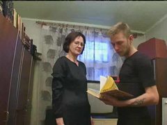 NymphoClips presents: Old babe in glasses gets his love