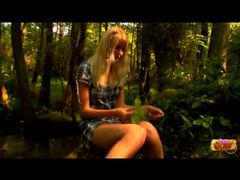 NymphoClips presents: Teen in the woods stripping