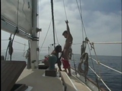 NymphoClips presents: Interracial on a boat with a beautiful black girl