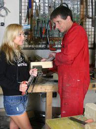 NymphoClips presents: Blonde teenage beauty fucking her old and horny handyman