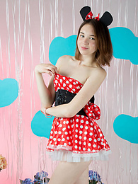 NymphoClips presents: Breathtaking slender chick got rid of innocent clothing quickly and spread those smooth legs while showing her moist areas.