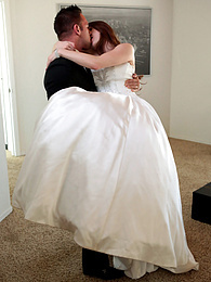 NymphoClips presents: Bride with big fake tits Veronica Vain gets her trimmed pussy nailed deep
