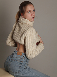 NymphoClips presents: Very shy and modest teen girl gets undressed showing off her fresh and natural naked body