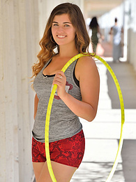 NymphoClips presents: Sexy teen Gianna showing big titties and hot ass outside